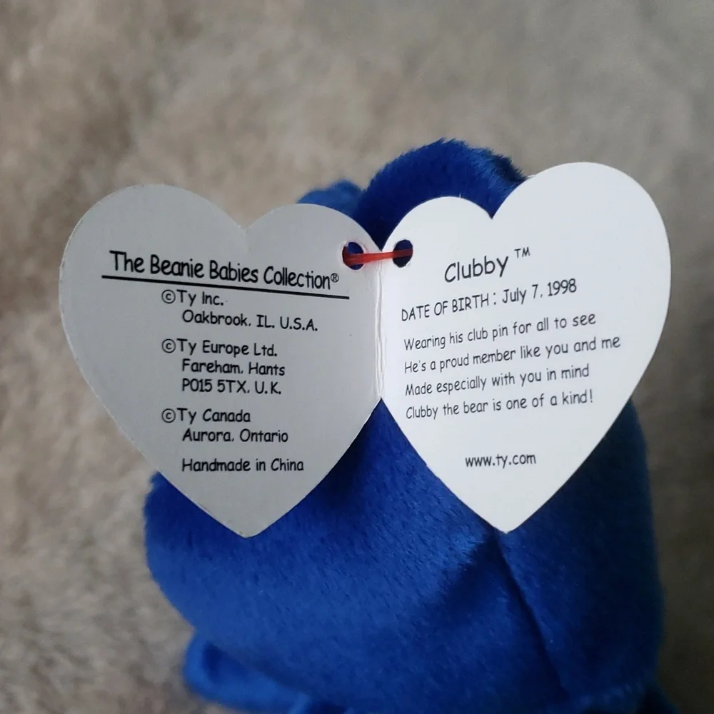 Clubby 🐻 1st Ty Collectors Club Beanie Baby 🐻 Royal Blue Bear 🐻 NWT - Picture 5 of 12